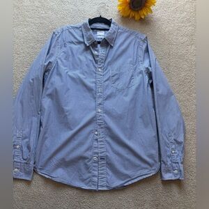 Gap Lived-In Blue & White Pinstripe Button-Down Shirt Mens Size L 100% Cotton
